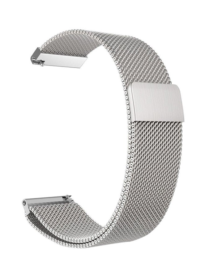 NIBEMINENT Stainless Steel Band For Samsung Gear S3 Frontier / Classic Moto 360 2nd Gen 46mm Silver
