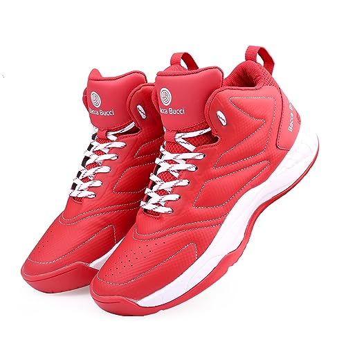 Bacca Bucci Men Courtflex Basketball All Court High Top Shoes Basketball Shoes/Sneakers With Adaptive Cushioning & Breathable Upper -Red, Size Uk9 - Image 3