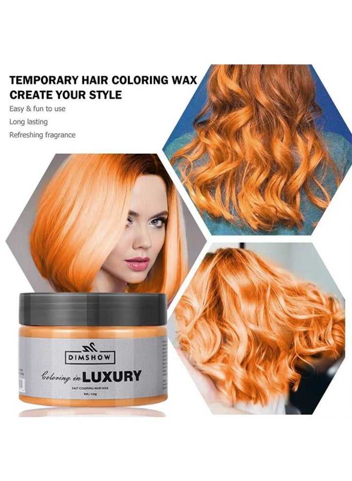 DIMSHOW Coloring in Luxury-Fast Coloring Hair Wax,Hair Color Material for Temporary  Hair Color, Hair Dye Coloring Wax Washable Natural Instant Hair Color Cream Temporary Hair Dye Wax 120g  #02 Orange - Image 3