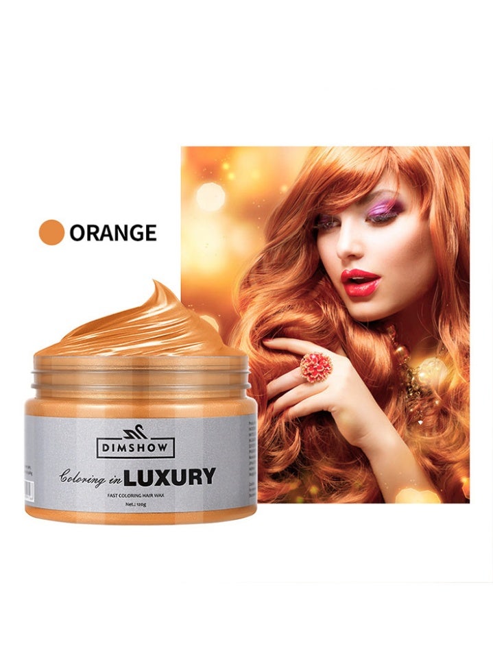 DIMSHOW Coloring in Luxury-Fast Coloring Hair Wax,Hair Color Material for Temporary  Hair Color, Hair Dye Coloring Wax Washable Natural Instant Hair Color Cream Temporary Hair Dye Wax 120g  #02 Orange - Image 2