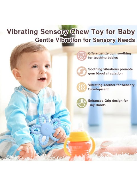 MXN Vibrating Sensory Baby Teething Toys for Babies 6-18 Months & Kids with Autism - Rechargeable Chew Toys for Toddler Teething Relief, Oral Motor Therapy, Sensory Stimulation & Travel Essentials | Best MXN Vibrating Sensory Baby Teething Toys for Babies 6-18 Months & Kids with Autism - Rechargeable Chew Toys for Toddler Teething Relief, Oral Motor Therapy, Sensory Stimulation & Travel Essentials | Best