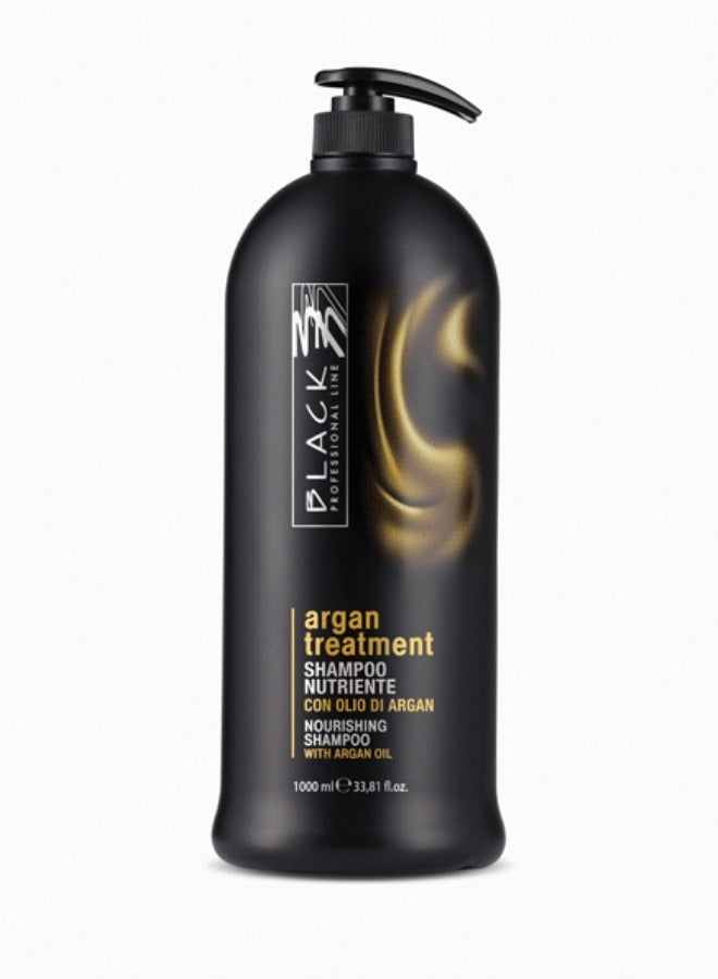 BLACK PROFESSIONAL LINE Black Professional Argan Treatment Shampoo 1000ml - Nourishing Shampoo for Damaged Hair - Image 1