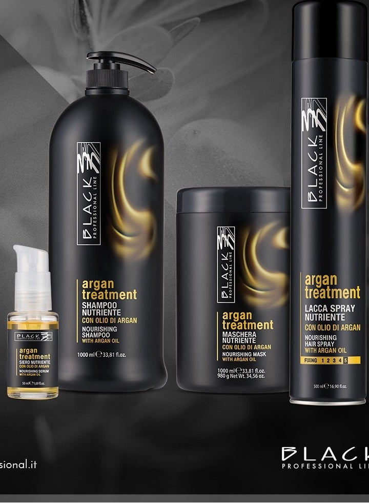 BLACK PROFESSIONAL LINE Black Professional Argan Treatment Shampoo 1000ml - Nourishing Shampoo for Damaged Hair - Image 4