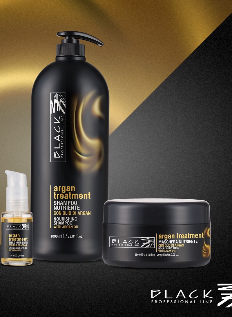 BLACK PROFESSIONAL LINE Black Professional Argan Treatment Shampoo 1000ml - Nourishing Shampoo for Damaged Hair - Image 3