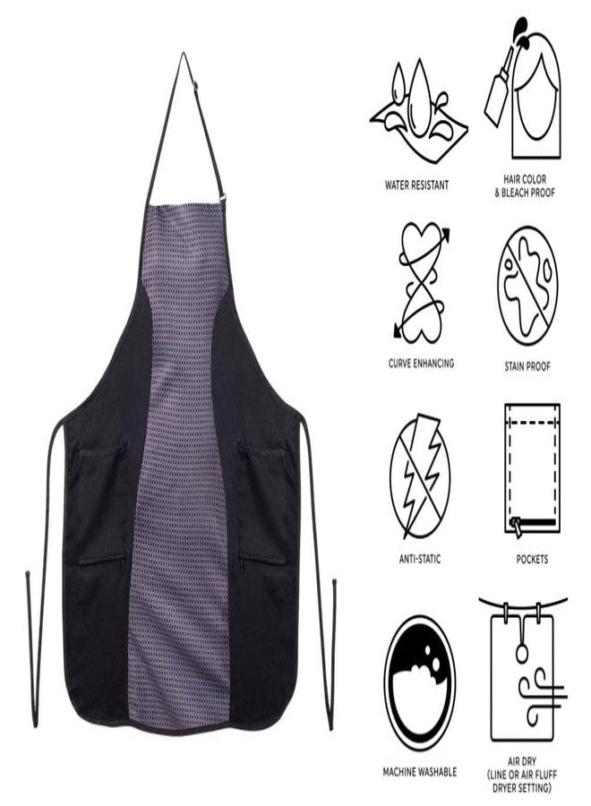 Cricket Water Resistant Slimming Apron Hair Stylist Cover Up for Salon Hairdresser Barbershop Women Hair Stylist Aprons with Pockets, Luxe Links - Image 2
