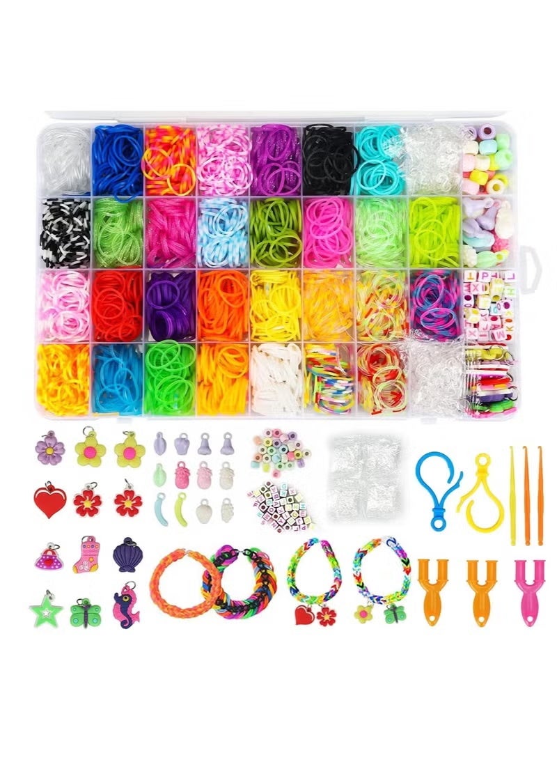 JUE-FISH 2500+ Loom Bands Kit – 30 Colors Rubber Bands Refill Set with Beads, Charms & Tools, Bracelet Making Craft Kit in Storage Case – Gift for Kids DIY, Party, X-mas & Birthday - Image 1