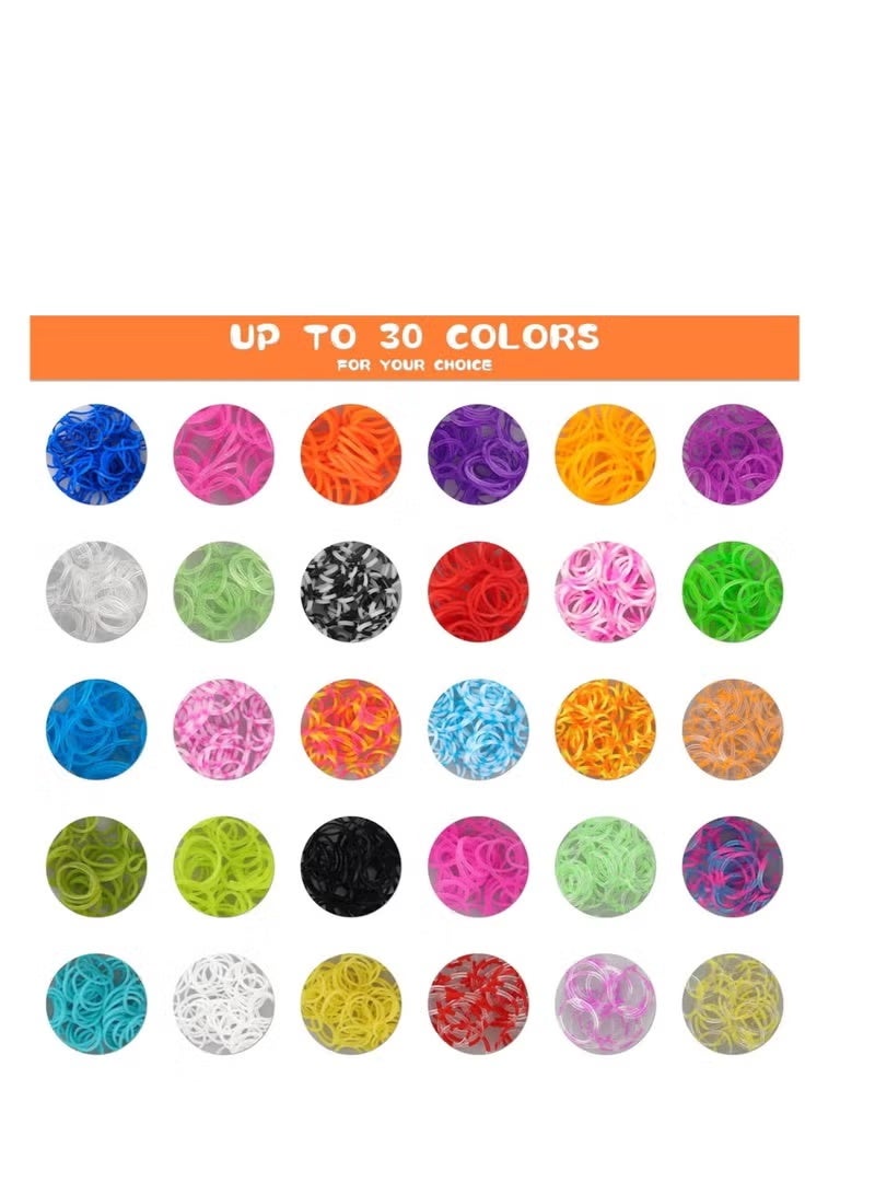 JUE-FISH 2500+ Loom Bands Kit – 30 Colors Rubber Bands Refill Set with Beads, Charms & Tools, Bracelet Making Craft Kit in Storage Case – Gift for Kids DIY, Party, X-mas & Birthday - Image 4