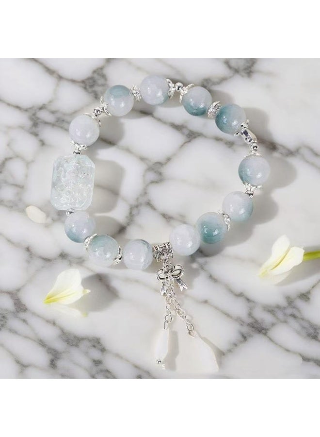 Goolsky Colorful Tassel & Bow Crystal Bracelet – Oriental-Inspired Beaded Charm for Women, Sweet Style - Image 3