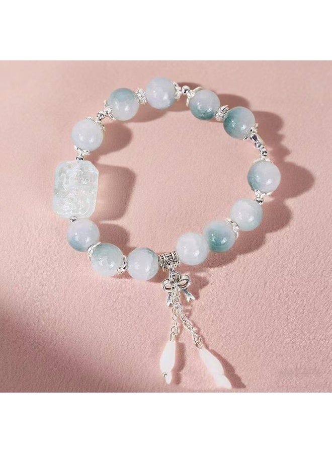 Goolsky Colorful Tassel & Bow Crystal Bracelet – Oriental-Inspired Beaded Charm for Women, Sweet Style - Image 4