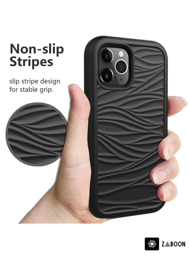 Zaboon Protective Case For iPhone 12 mini Wave Pattern 3 in 1 Silicone+PC Shockproof Protective Case - Image 3