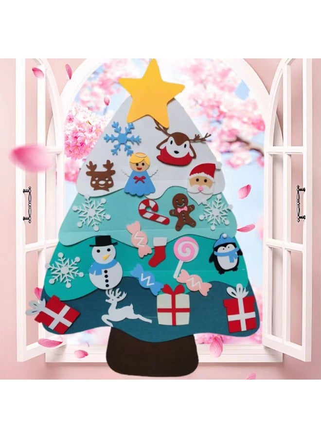 Felt Christmas Tree Diy Kidsren's Handmade Decorative Wall Christmas Gift Wall Hanging Tree Decoration Creative Christmas Wall Decoration