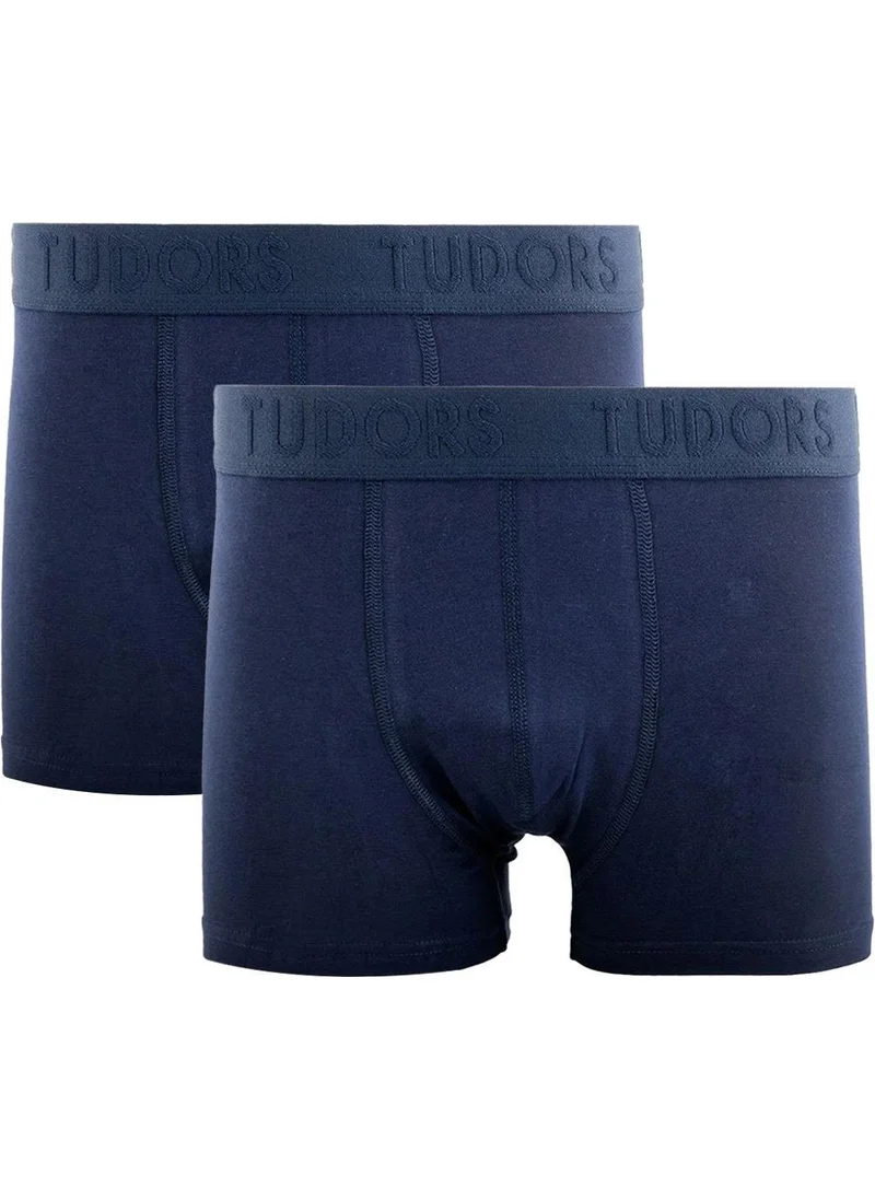 Tudors Men's 2-Pack Cotton Lycra Flexible Fabric Navy Blue Boxer
