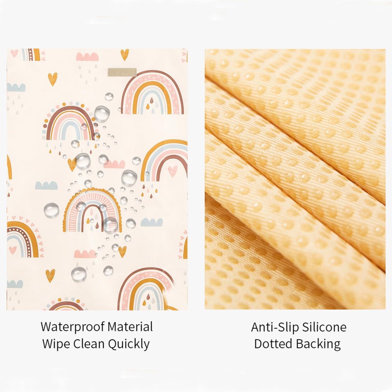 Insular Baby Splat Mat for Under High Chair/Arts/Crafts, Anti Slip and Waterproof Splash Mat for Floor, Portable Picnic Mat, 51x51 Inch, Rainbow - Image 5