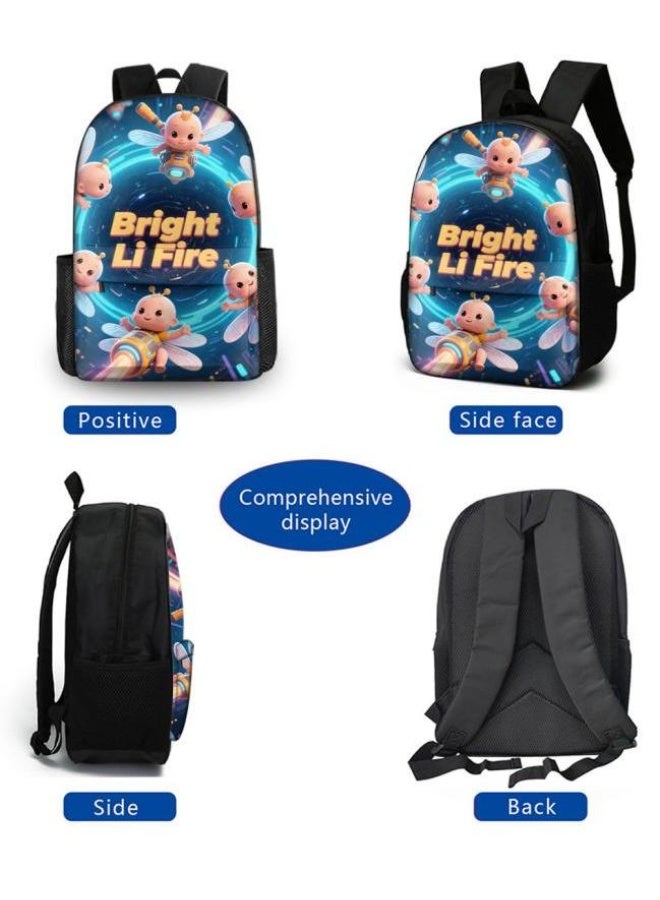 واضح من النار حقيبة كرتونية من ثلاث قطع، يسهل التعامل معها في مناسبات مختلفة (متوفرة للطلاب والأطفال والأصدقاء في النزهايات وتسلق الجبال والتعليم المدرسي وما إلى ذلك) | الكتفين + حقائب اليد + حقائب القرطاسية | موسم العودة إلى المدرسة / هدايا المهرجان - 64 - Image 3