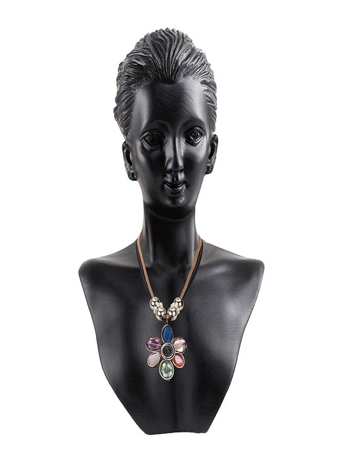 STRIPES® Essentials Latest Western Design trendy Jewellery Colorful Crystal Modern Pendant Collar Statement Chunky Necklace for Women Trendy Stylish Necklace Gift For Girls. - Image 5