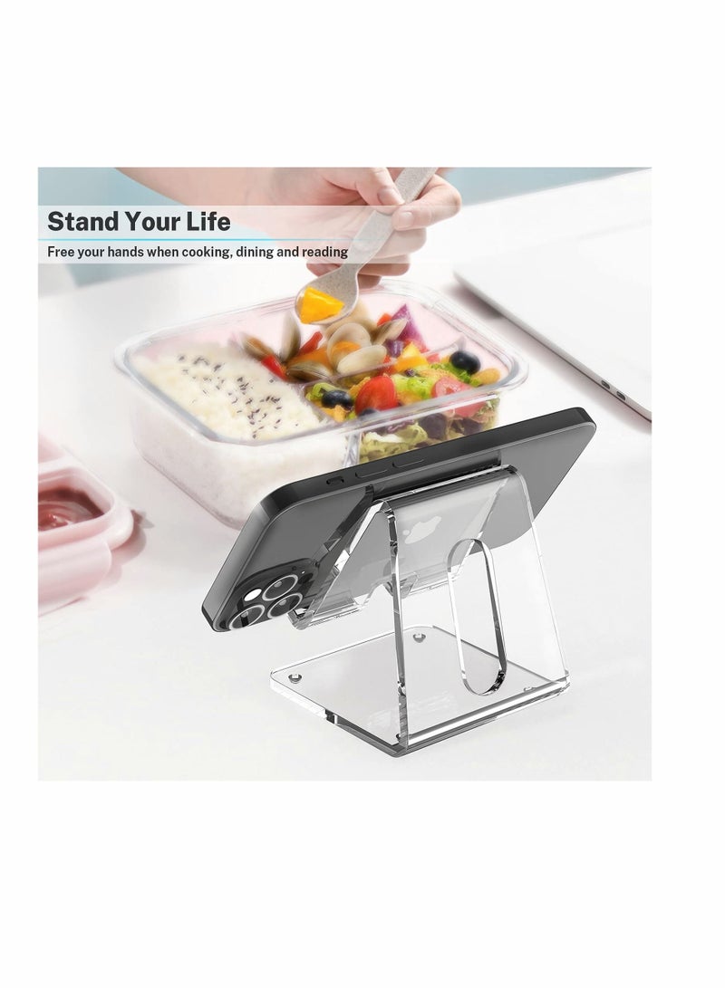 SYOSI Acrylic Cell Phone Stand, Portable Phone Holder, Clear Phone Stand for Desk, Compatible with for Phone 13 12 Pro Max Mini 11 Xr 8 Plus SE, for Switch, Android Smartphone, Desk Accessories - Image 2