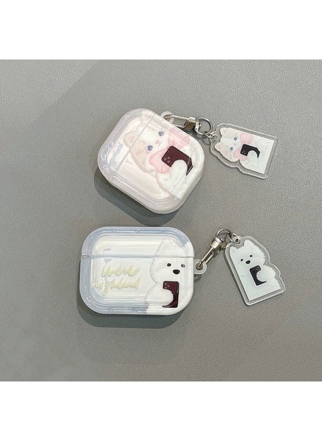 Generic - For Apple Wireless Bluetooth 1/2/3/4 Generation Protective Cover Pro Cat Dog Earphone Case-Colour:Dog Earphone Case + Pendant-Applicable Model:Airpods 4 - Image 1