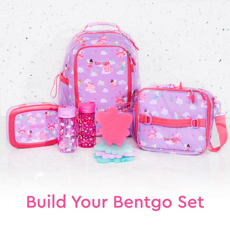 Bentgo زجاجة مياه للأطفال من بنتغو - عبوة 2 - مقاومة للتسرب، متينة من مادة تريتان، خالية من BPA بسعة 15 أونصة للأطفال/الرضع 3+؛ قشة قابلة للرفع؛ آمنة للغسل في غسالة الصحون للمدرسة/الرياضة/الحضانة/المخيم (أقواس قزح وفراشات/جنات)  - Image 4