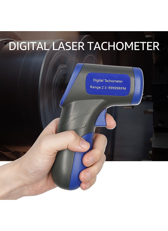 Generic - Digital Tachometer Laser Tachometer Handheld RPM Meter Speedmeter (2.5-99999RPM Measuring Range) with Backlit LCD Display for Motor Machine Lathe - Image 1