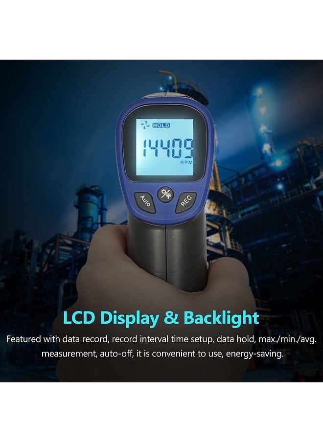 Generic - Digital Tachometer Laser Tachometer Handheld RPM Meter Speedmeter (2.5-99999RPM Measuring Range) with Backlit LCD Display for Motor Machine Lathe - Image 1