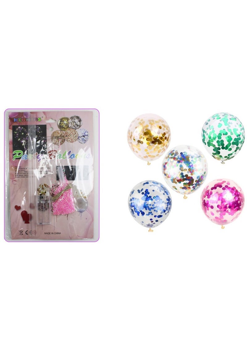 بارتي فن بوبو بالون 20 بوصة لون وردي مع LED + بريق 1 مجموعة / بطاقة - Image 3