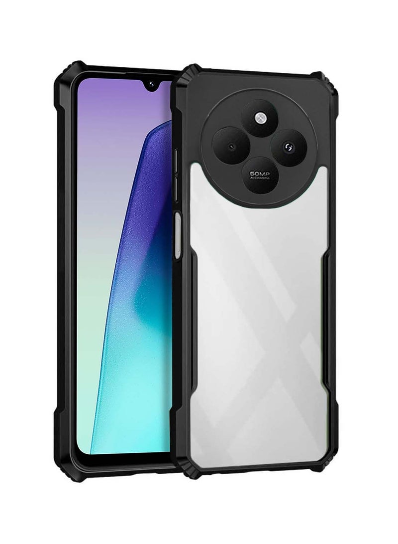 Wtech Xiaomi Redmi 14C 4G 2024 / Xiaomi Redmi 14R 5G 2024 / Xiaomi Redmi A4 5G 2024 Hybrid TPU Silicone With Raised Armour Bumpers Slim Case Cover - Black - Image 1