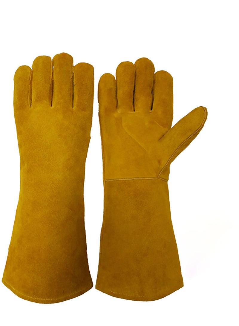 Jsafe Heat Resistant Welding Leather Glove Yellow 16Inch - Image 2