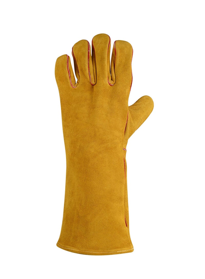 Jsafe Heat Resistant Welding Leather Glove Yellow 16Inch - Image 1