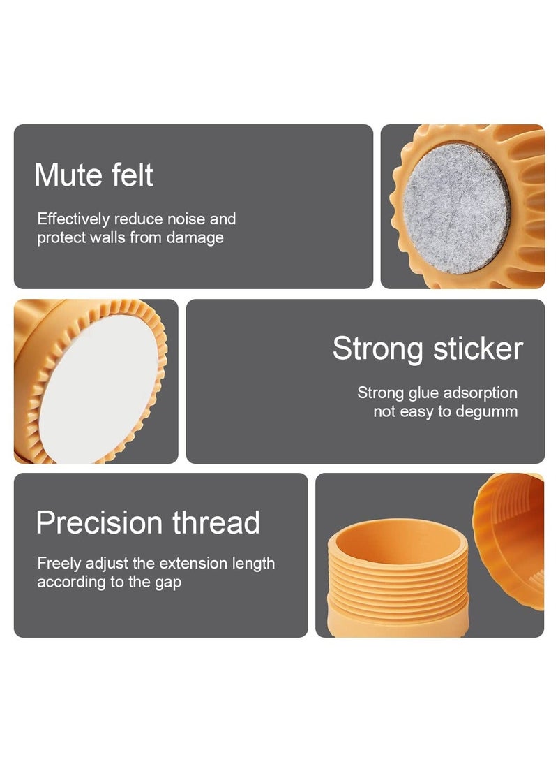 NIBEMINENT 4PCS Headboard Stoppers, Adjustable Bed Frame Stabilizer Creaking Prevention Cabinet Anti-Shake Tool for Beds Cabinets Loosening Sofa Stoppers Easy to Install (Orange)  - Image 4