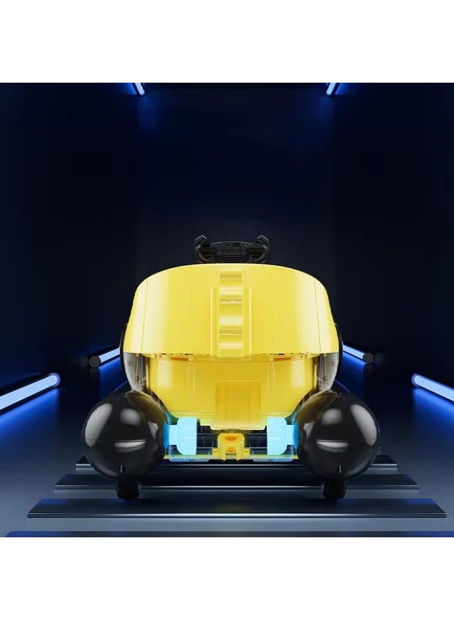 Electric space car for children to ride on, 360 degree rotation, front and side lighting, full control for the child. (yellow) - Image 4