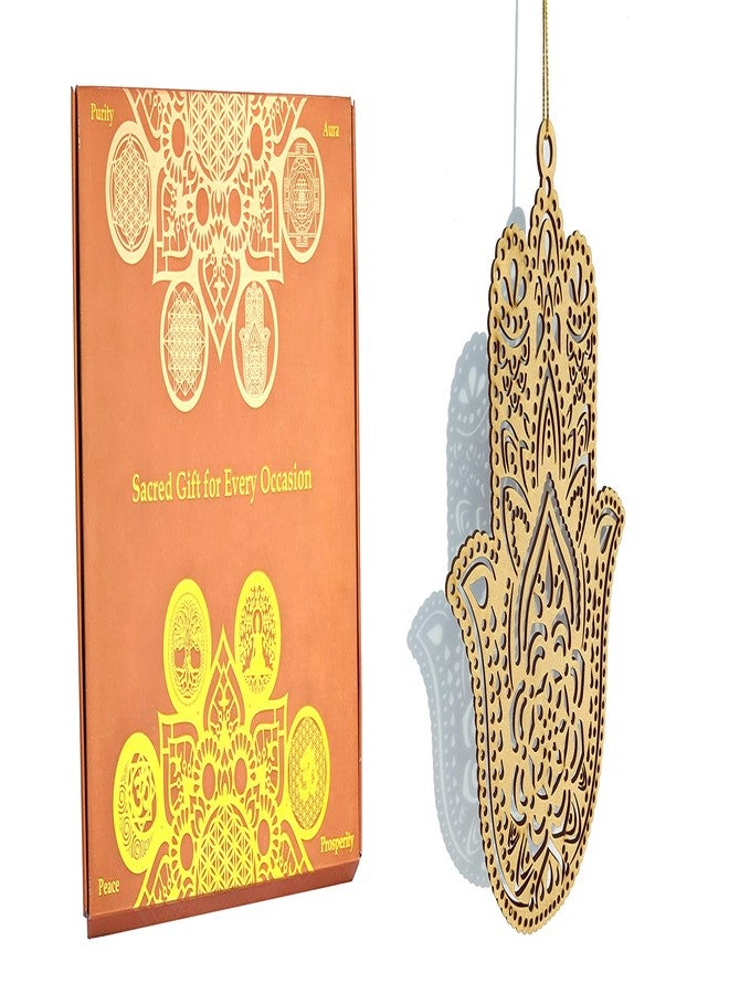 StepsToDo Wall Decoration. Room Hanging. Wooden Sacred Geometry Art. Spiritual Gift. Hand Painted. Multiple Design Choices Available. (11.5 Inch, Hamsa Hand, Raw MDF) - Image 1