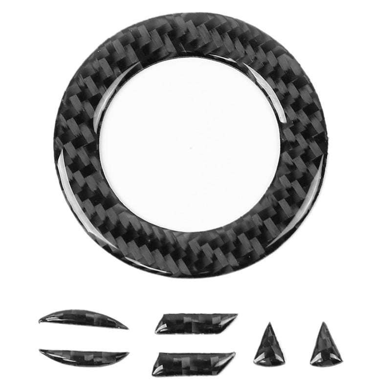 Carbon Fiber Car Steering Wheel Emblem Filler Easy Install - Anti-Recoil Wear-Resistant Steering Wheel Emblem Decal for Car Luxury Decoration - Image 1