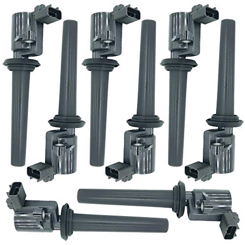 DMCOIL 3 Pins Set of 8 Ignition Coil Packs For Aston Martin DB9 Vantage Coupe Volante Manual Roadster Sportshift Edition 5 V8 AM6U5 AM05 AM15 Engine 2005- OEM 6G33-12A366-CA 9G33-12A366-AA (8) - Image 1
