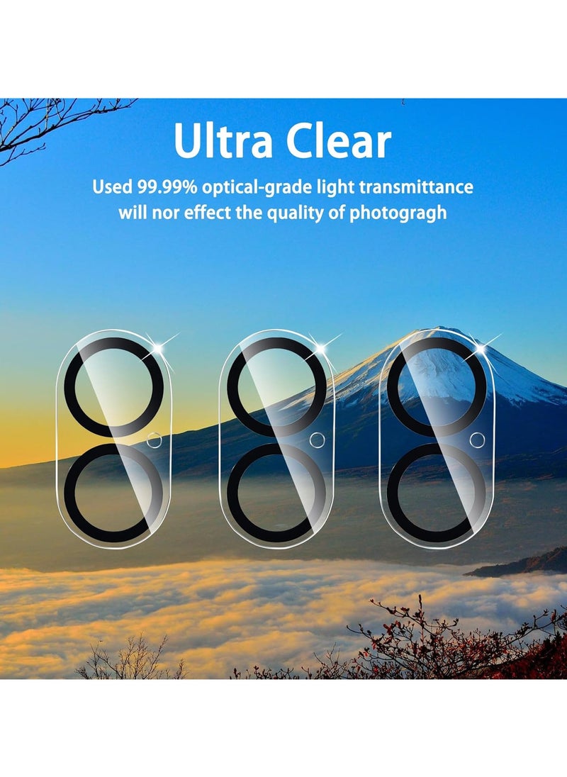 Denx Camera Lens Protector for iPhone 16 Plus/iPhone 16, Shatterproof, Ultra-thin Aluminum Alloy Ring, Camera Lens Protective Film, (Clear)  - Image 3