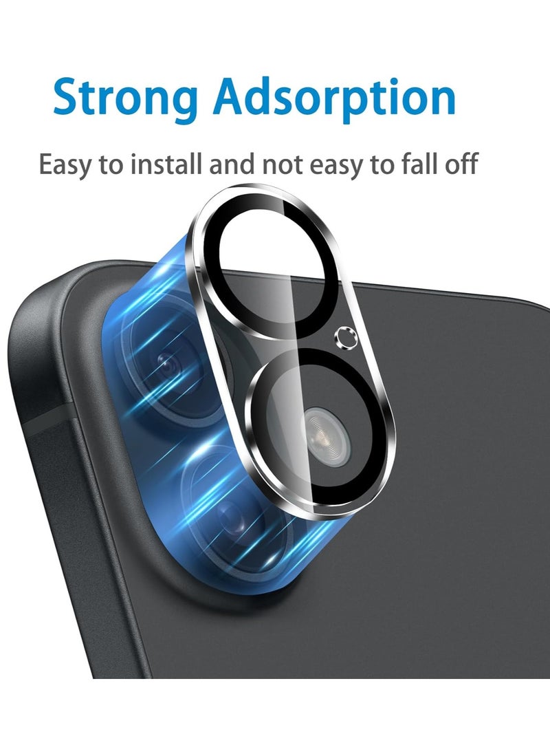 Denx Camera Lens Protector for iPhone 16 Plus/iPhone 16, Shatterproof, Ultra-thin Aluminum Alloy Ring, Camera Lens Protective Film, (Clear)  - Image 4