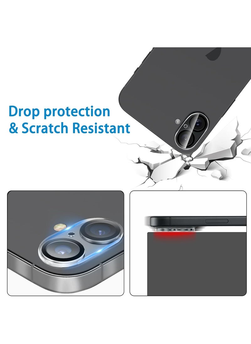 Denx Camera Lens Protector for iPhone 16 Plus/iPhone 16, Shatterproof, Ultra-thin Aluminum Alloy Ring, Camera Lens Protective Film, (Clear)  - Image 5