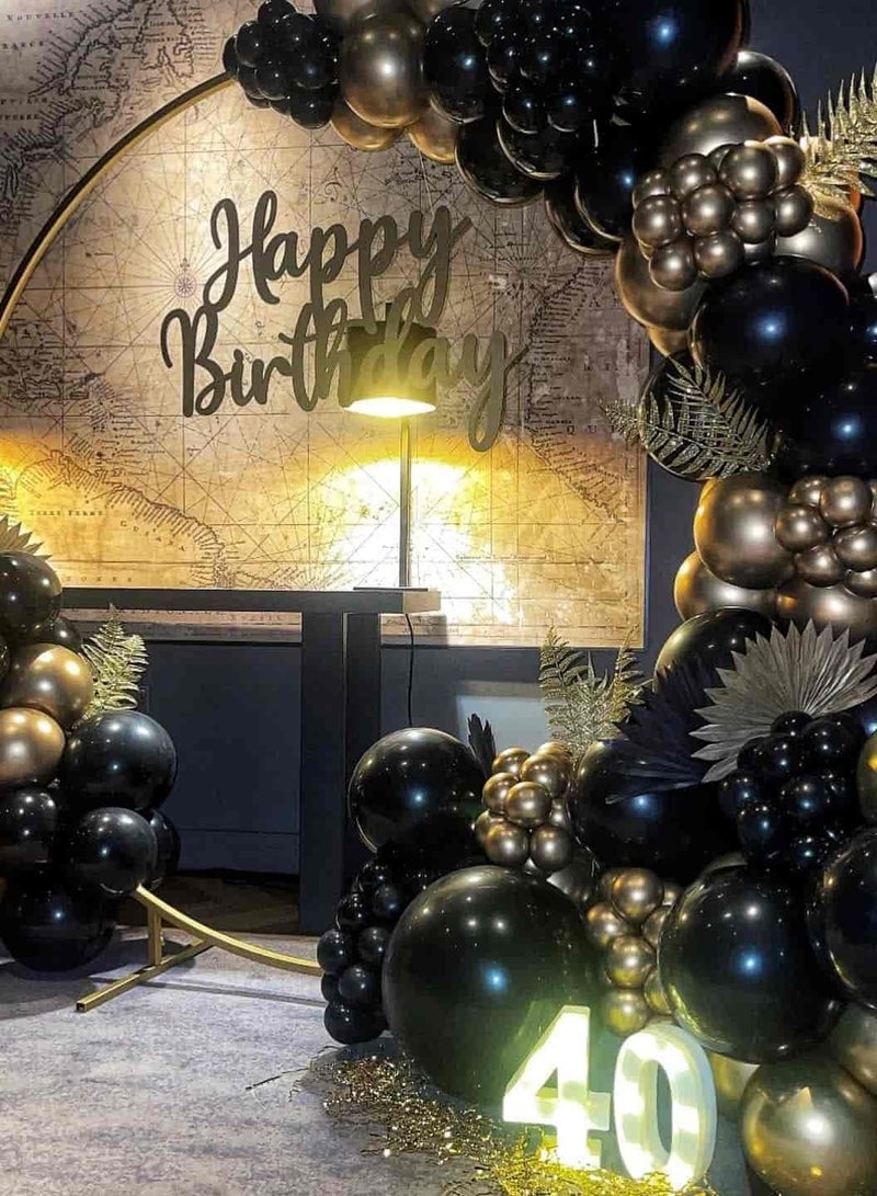 ميتوي 100 قطعة بالونات الذهب الأسود جارلاند كيت للبنين بنات - Image 2