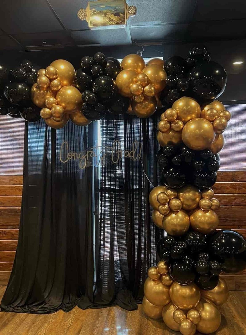 ميتوي 100 قطعة بالونات الذهب الأسود جارلاند كيت للبنين بنات - Image 4