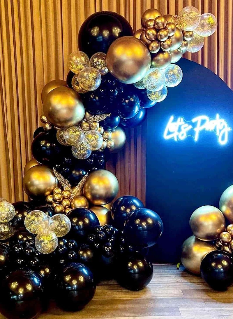 ميتوي 100 قطعة بالونات الذهب الأسود جارلاند كيت للبنين بنات - Image 5