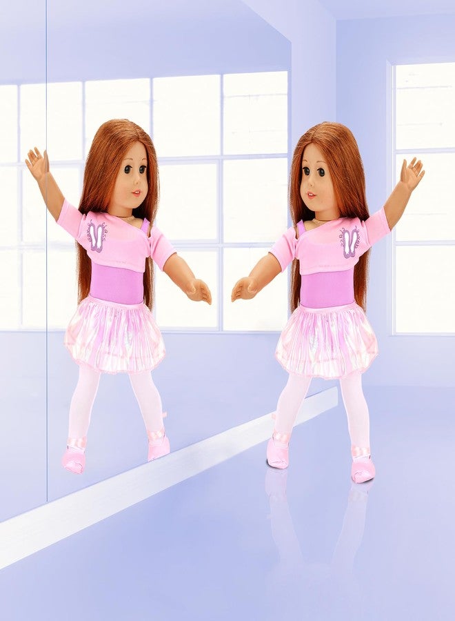 BARWA 18 Inch Doll Clothes Ballet Ballerina Outfits Dance Dress Custume for American 18 Inch Dolls - 7 PCS Leotard with Tutu Skirt, Top, Bag and Ballet Shoes - Image 5