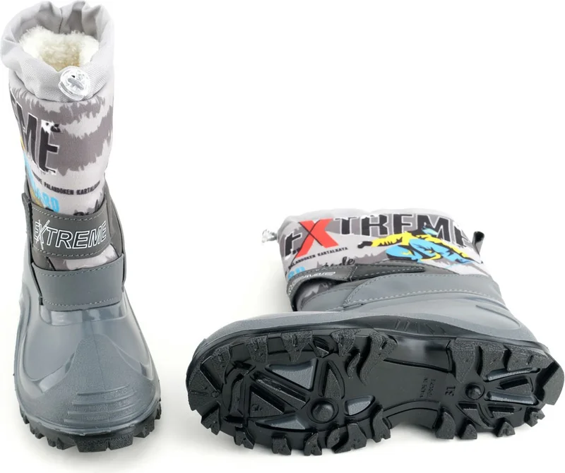 Gezer Winter Boy's Extreme Plush Inside Adjustable Velcro Waterproof Snow Boots
