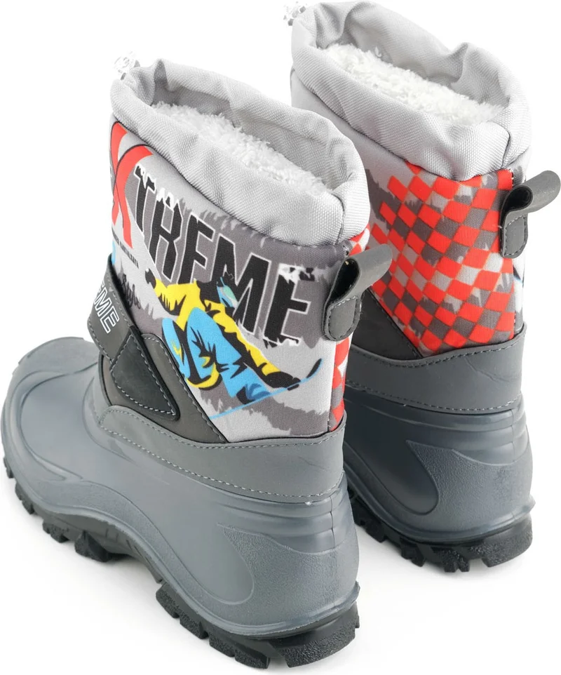 Gezer Winter Boy's Extreme Plush Inside Adjustable Velcro Waterproof Snow Boots