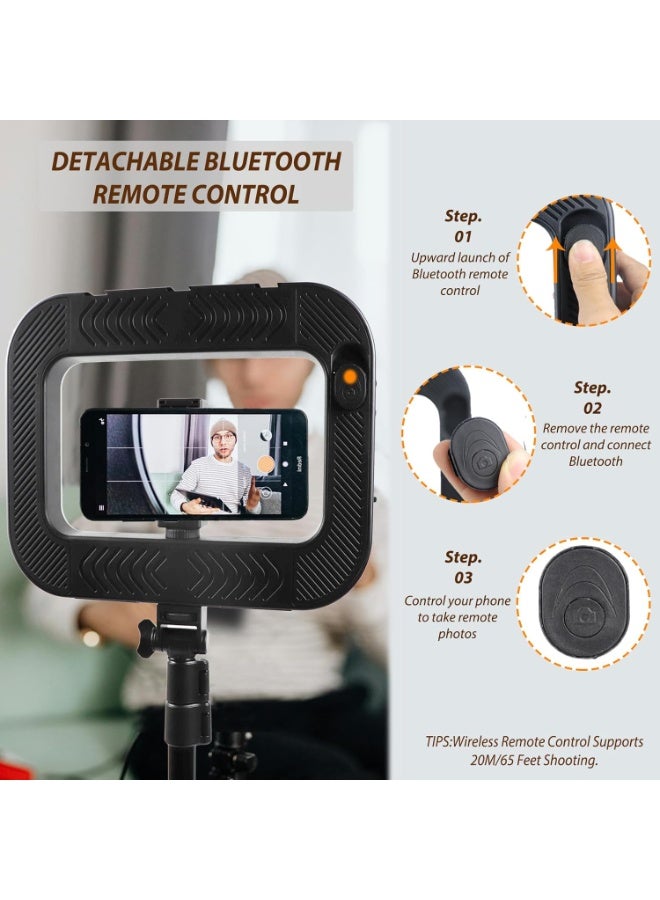 Relex Smartphone Video Rig with Light, Handheld Ring Selfie Light Kit, LED Mobile Video Stabilizer with Built-in 8000mAh Battery for Camera, Smartphone, YouTube, TikTok Video Recording, Makeup - Image 5