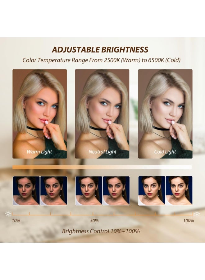 Relex Smartphone Video Rig with Light, Handheld Ring Selfie Light Kit, LED Mobile Video Stabilizer with Built-in 8000mAh Battery for Camera, Smartphone, YouTube, TikTok Video Recording, Makeup - Image 4