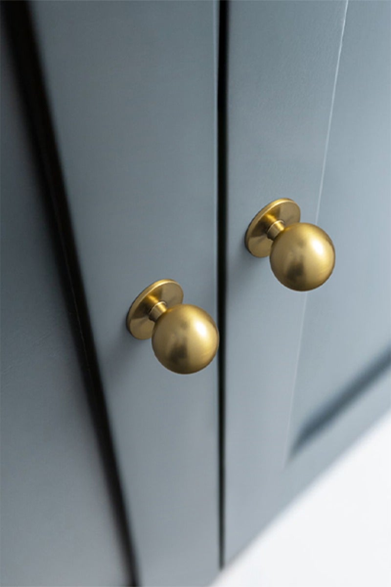 Goo-Ki 6 عبوات مقبض خزانة نحاسي مصقول ، مقبض درج حديث من سبائك الزنك الصلبة ، خزانة ذات نمط بسيط ، مقبض درج خزانة خزانة - Image 2