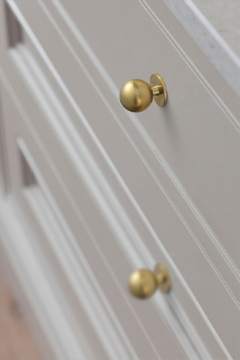 Goo-Ki 6 عبوات مقبض خزانة نحاسي مصقول ، مقبض درج حديث من سبائك الزنك الصلبة ، خزانة ذات نمط بسيط ، مقبض درج خزانة خزانة - Image 3