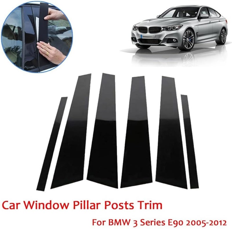 QASULER Car Window Pillar Posts Cover Trim for BMW 3 Series E90 - Image 2