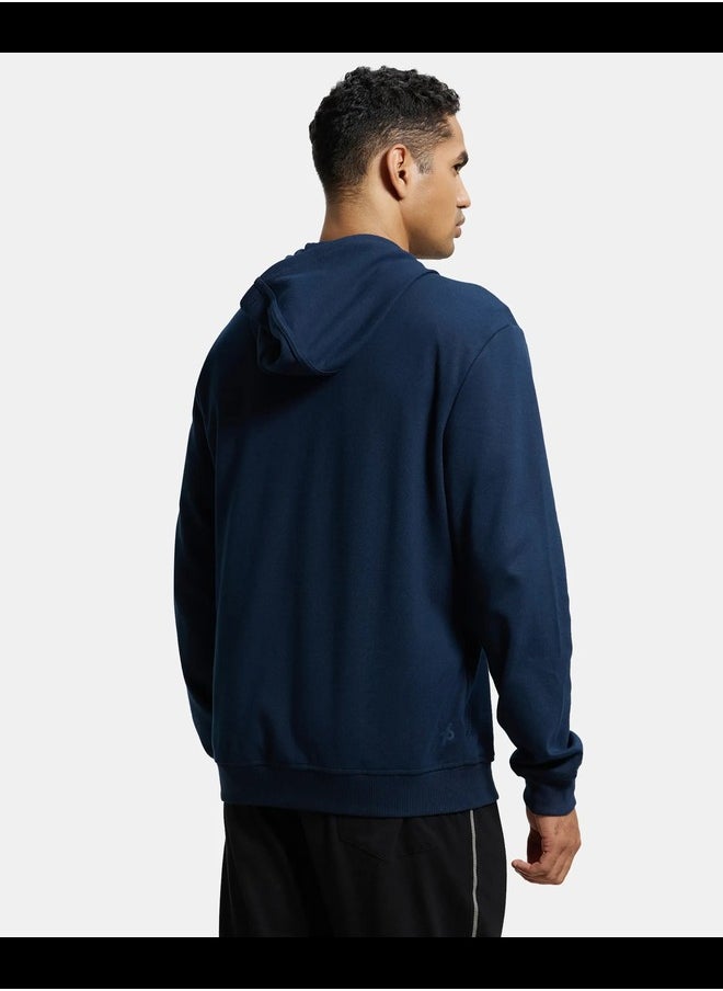 JOCKEY Jockey AM61 Men's Super Combed Cotton Rich Pique Fabric Ribbed Cuff Hoodie Jacket  - Image 3