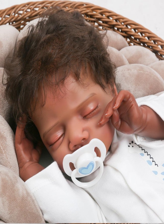 CHAREX Lifelike Reborn Baby Dolls Black - 18 inch Realistic Baby Doll Newborn Sleeping Baby, African American Real Life Baby Dolls, Birthday Gift Set with Accessories for Kids Age 3+ - Image 3