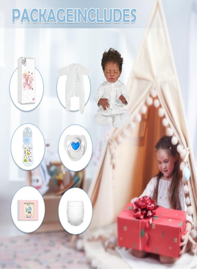 CHAREX Lifelike Reborn Baby Dolls Black - 18 inch Realistic Baby Doll Newborn Sleeping Baby, African American Real Life Baby Dolls, Birthday Gift Set with Accessories for Kids Age 3+ - Image 5